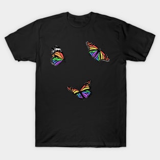 Rainbow LGBTQ+ Butterflies Stickers T-Shirt